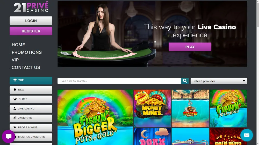21Prive Online Casino Site