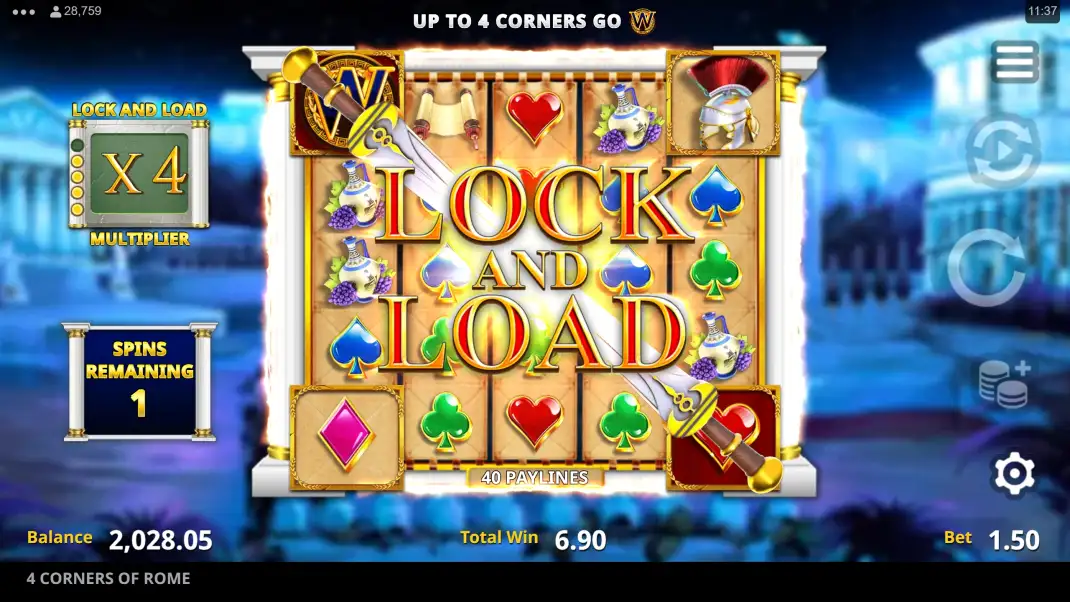 4 Corners of Rome Slot Demo