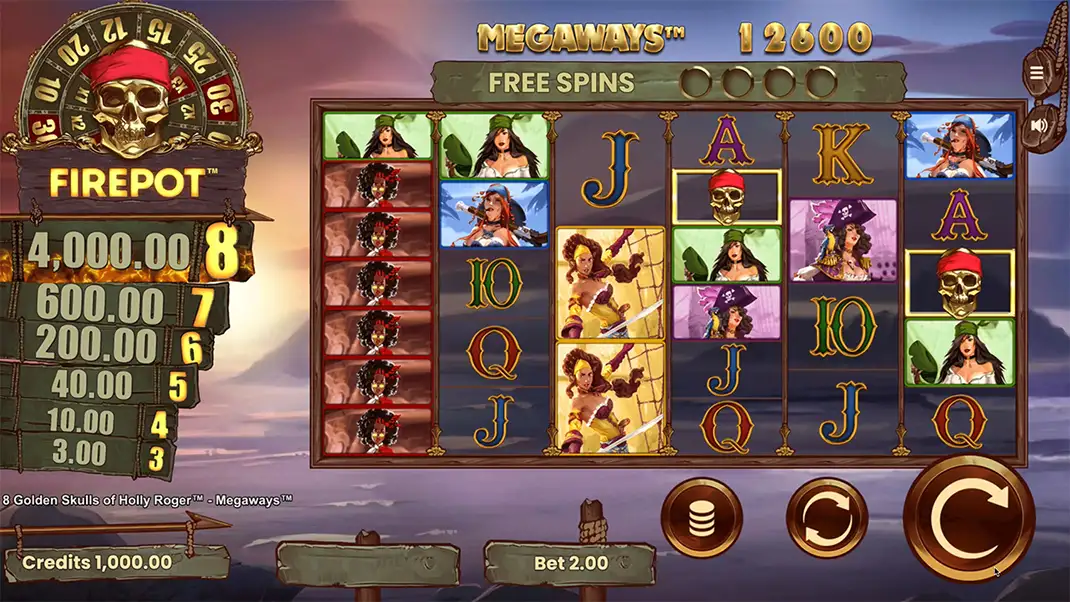 8 Golden Skulls of Holly Roger Megaways Slot Demo