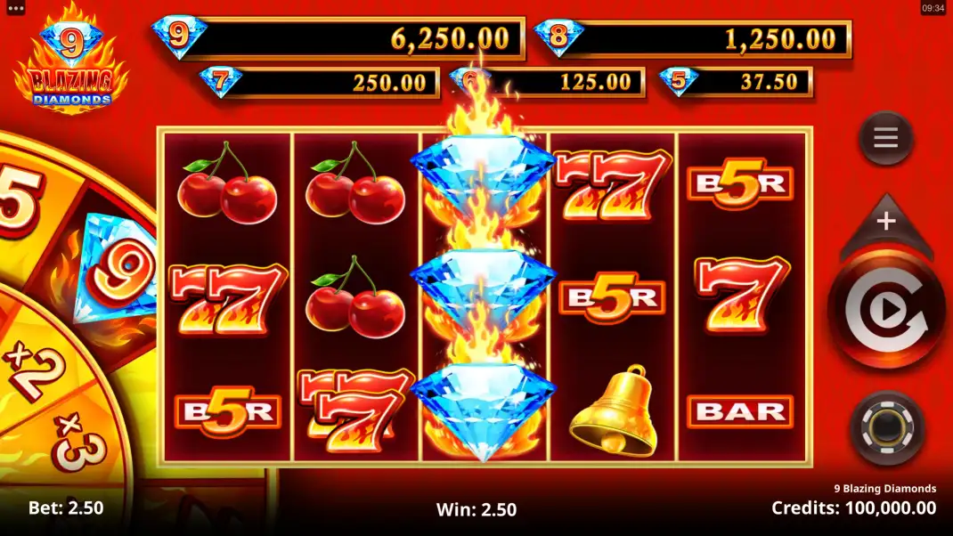 9 Blazing Diamonds Slot Demo