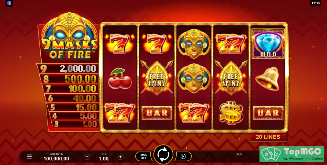 9 Masks of Fire Slot Demo