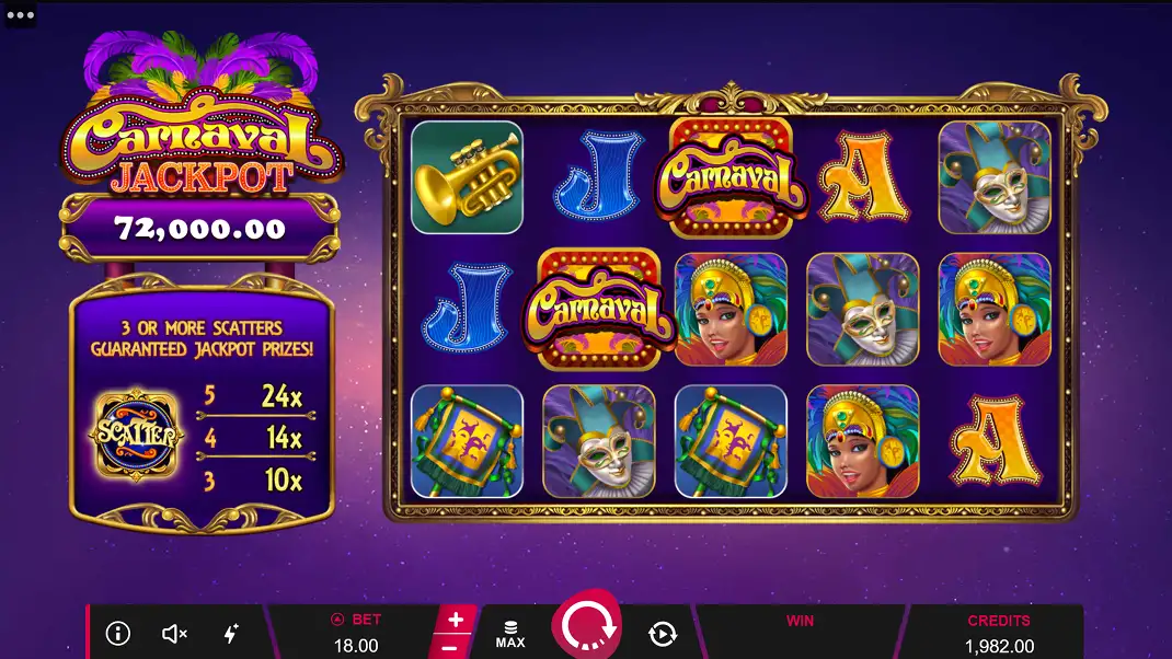 Carnaval Jackpot Slot Machine Review & Demo