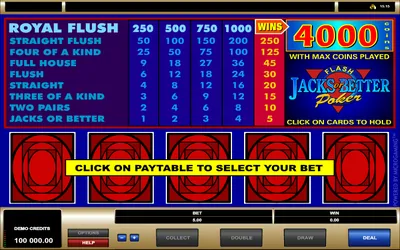 Jacks or Better Video Poker Small Image