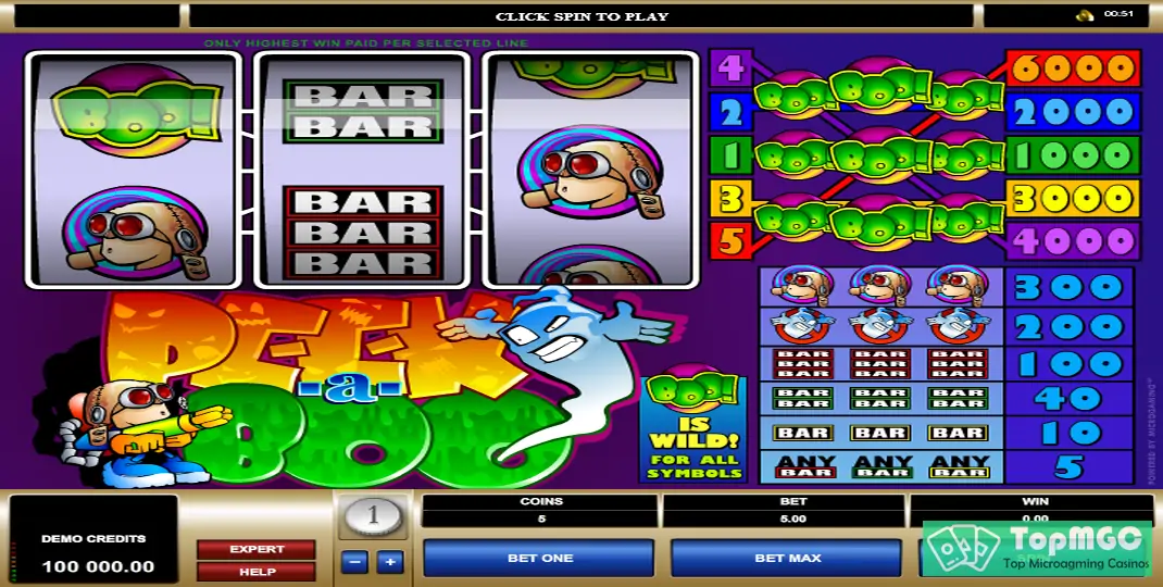Peek-a-Boo 3 Reel Slot Demo