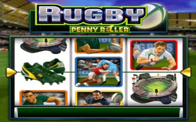 Rugby Penny Roller Slot Logo Image