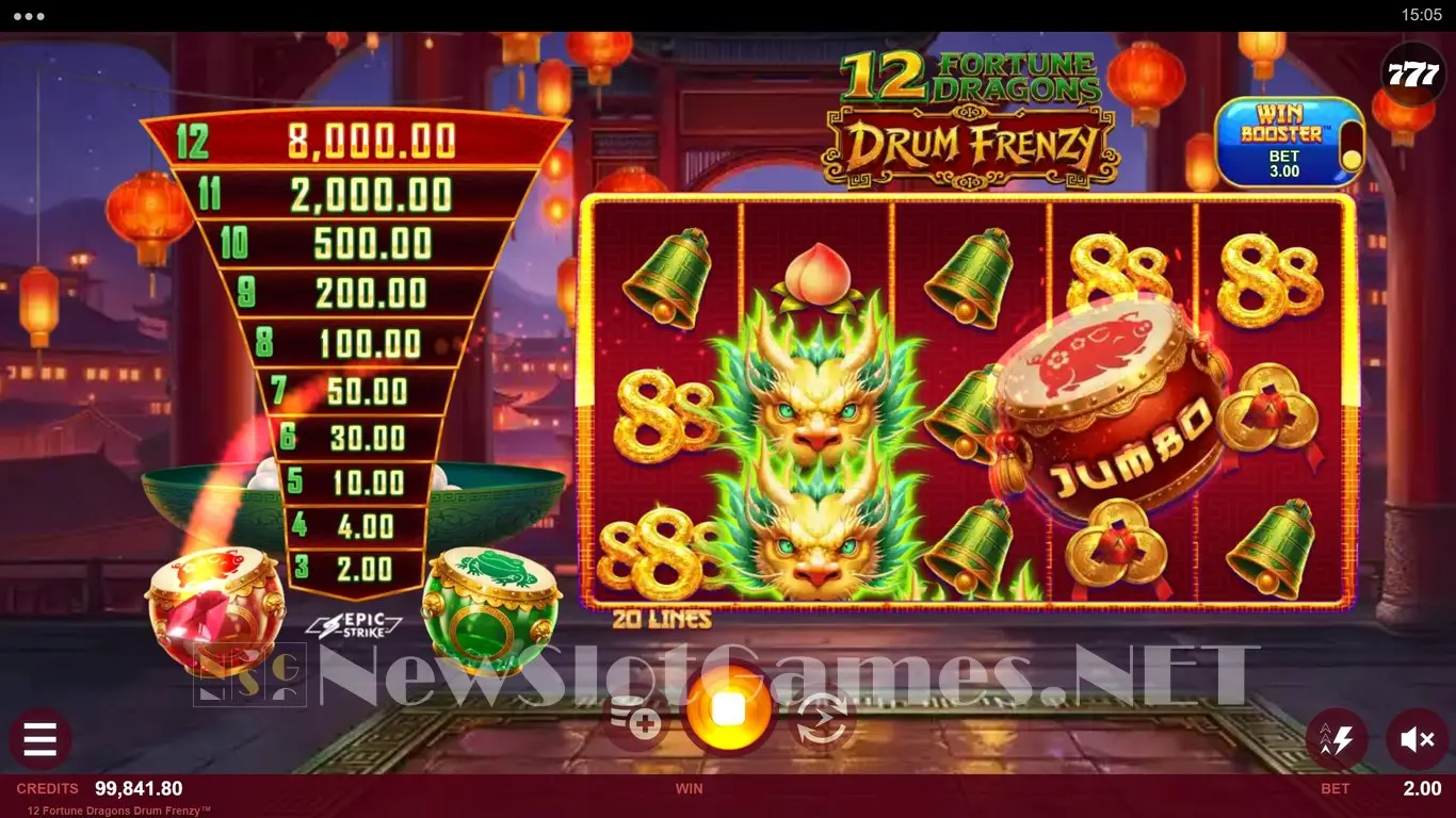 12 Fortune Dragons Drum Frenzy slot