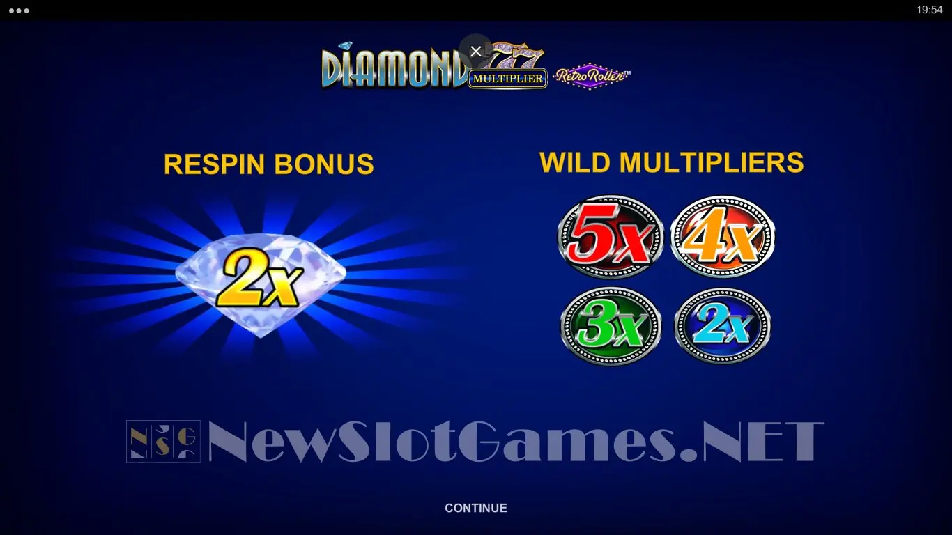Diamond 777 Multiplier Retro Roller slot