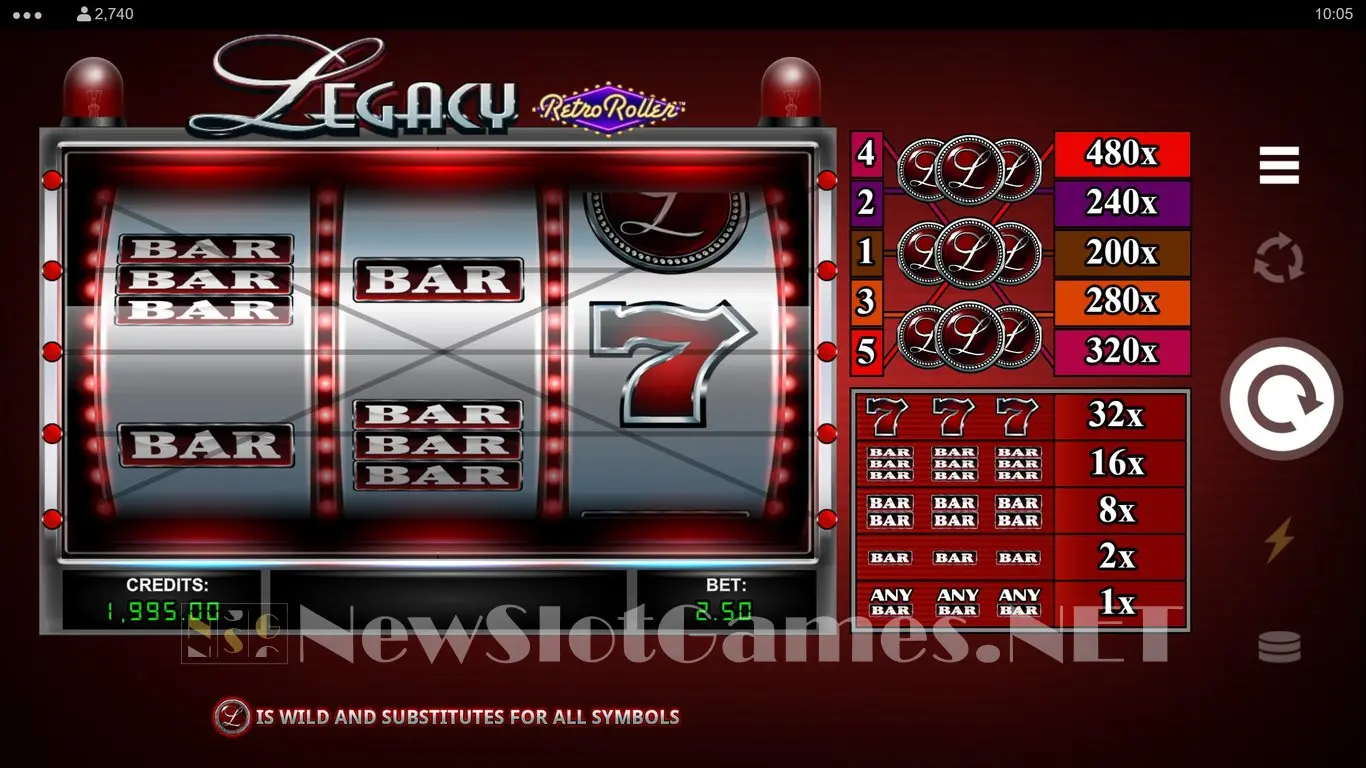 Legacy Retro Roller slot